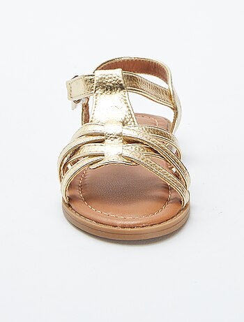 Sandalias doradas multitiras