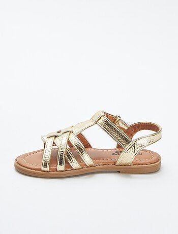 Sandalias doradas multitiras