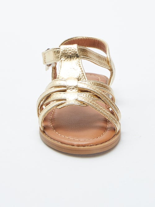 Sandalias doradas multitiras - Kiabi