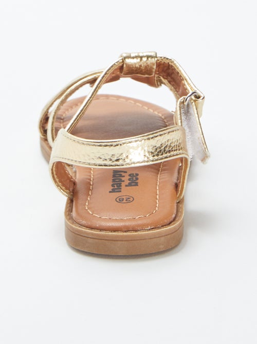 Sandalias doradas multitiras - Kiabi