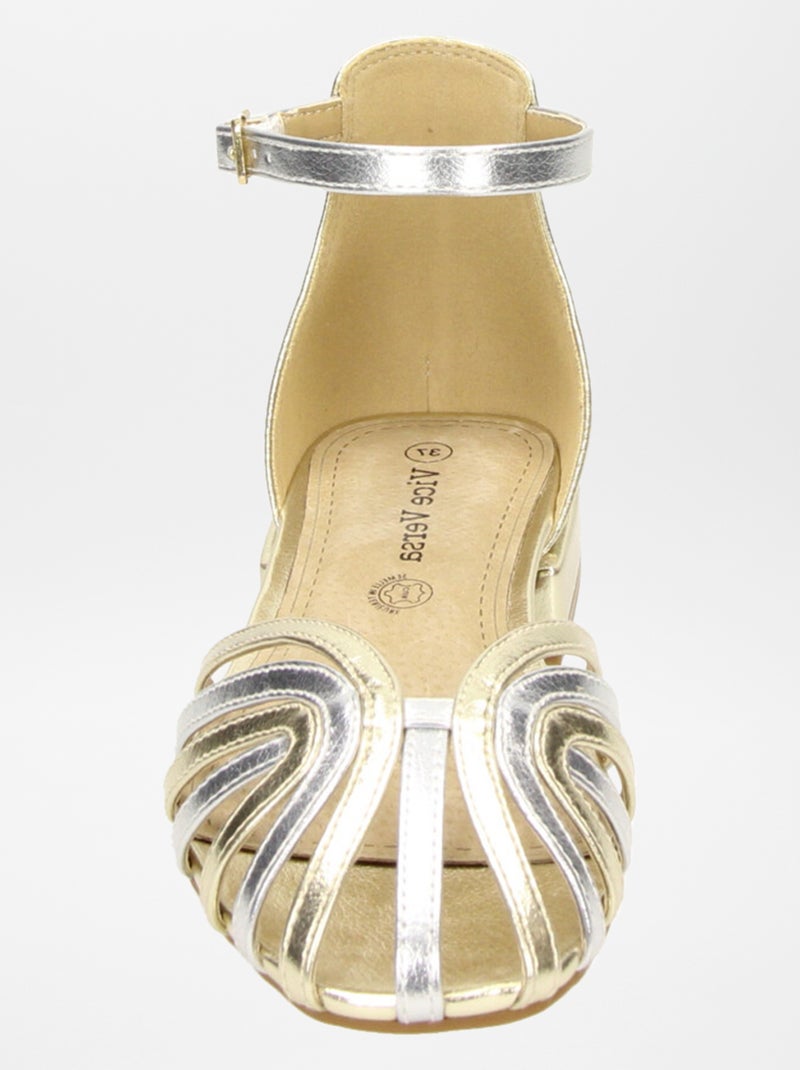 Sandalias doradas y plateadas BEIGE - Kiabi