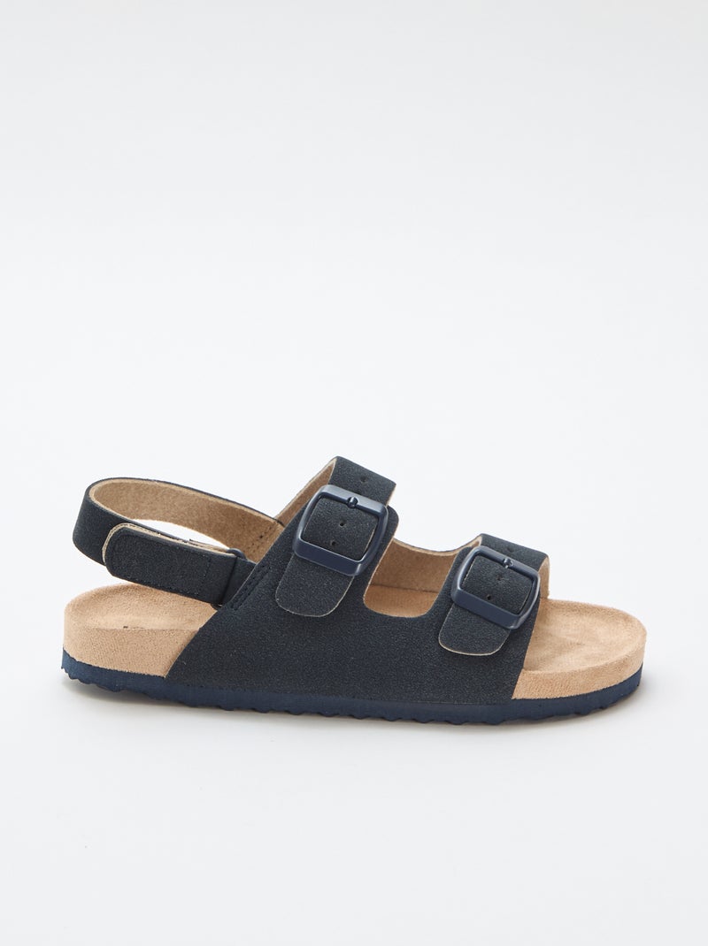 Sandalias efecto ante ajustables Azul - Kiabi