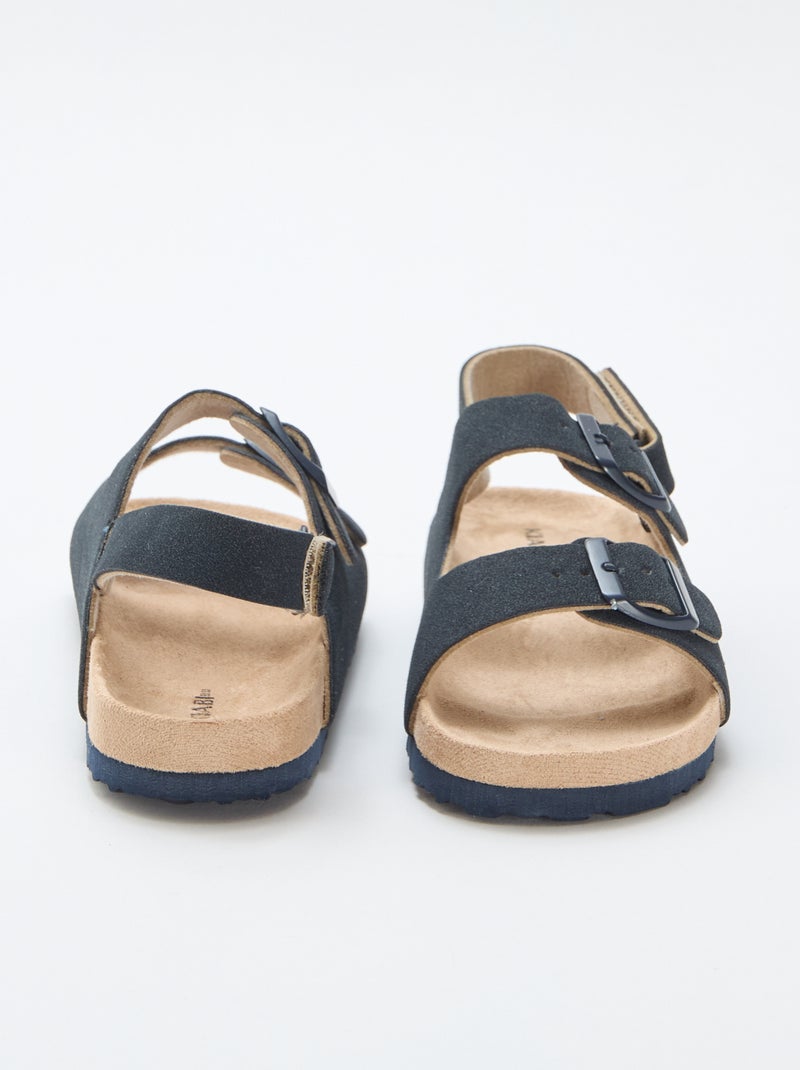Sandalias efecto ante ajustables Azul - Kiabi