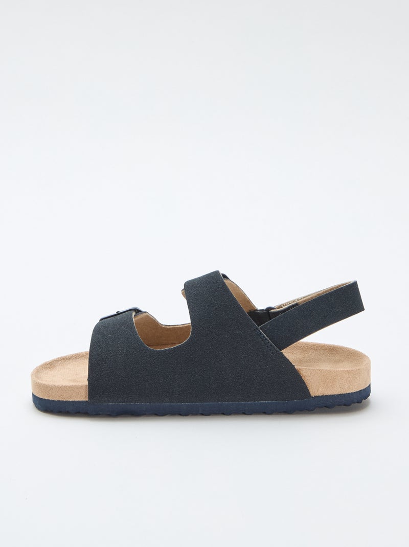 Sandalias efecto ante ajustables Azul - Kiabi