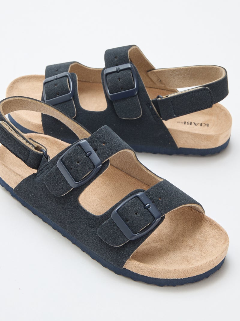 Sandalias efecto ante ajustables Azul - Kiabi