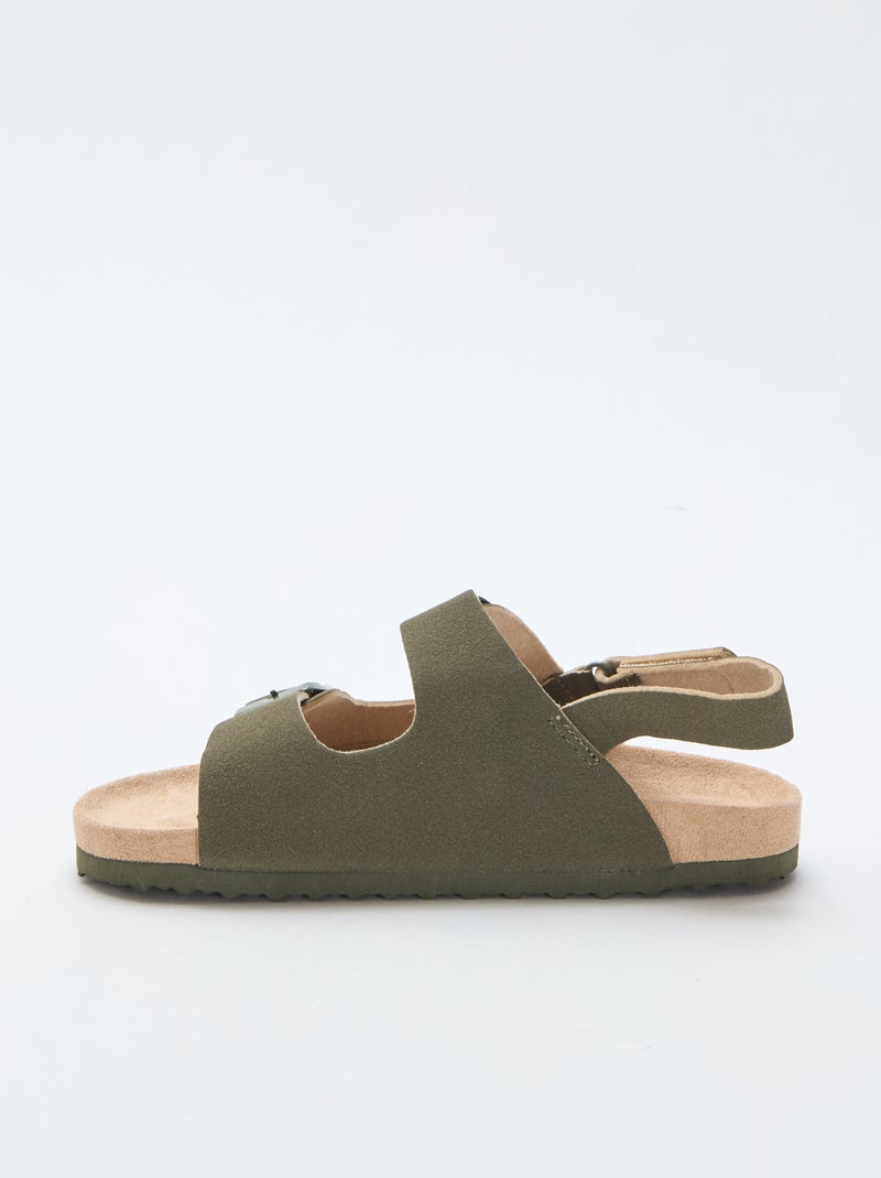 Sandalias efecto ante ajustables Kaki - Kiabi
