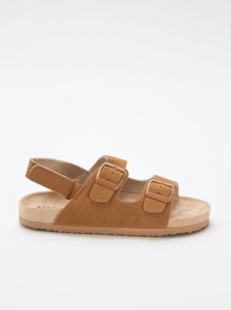 Sandalias efecto ante ajustables Marron - Kiabi