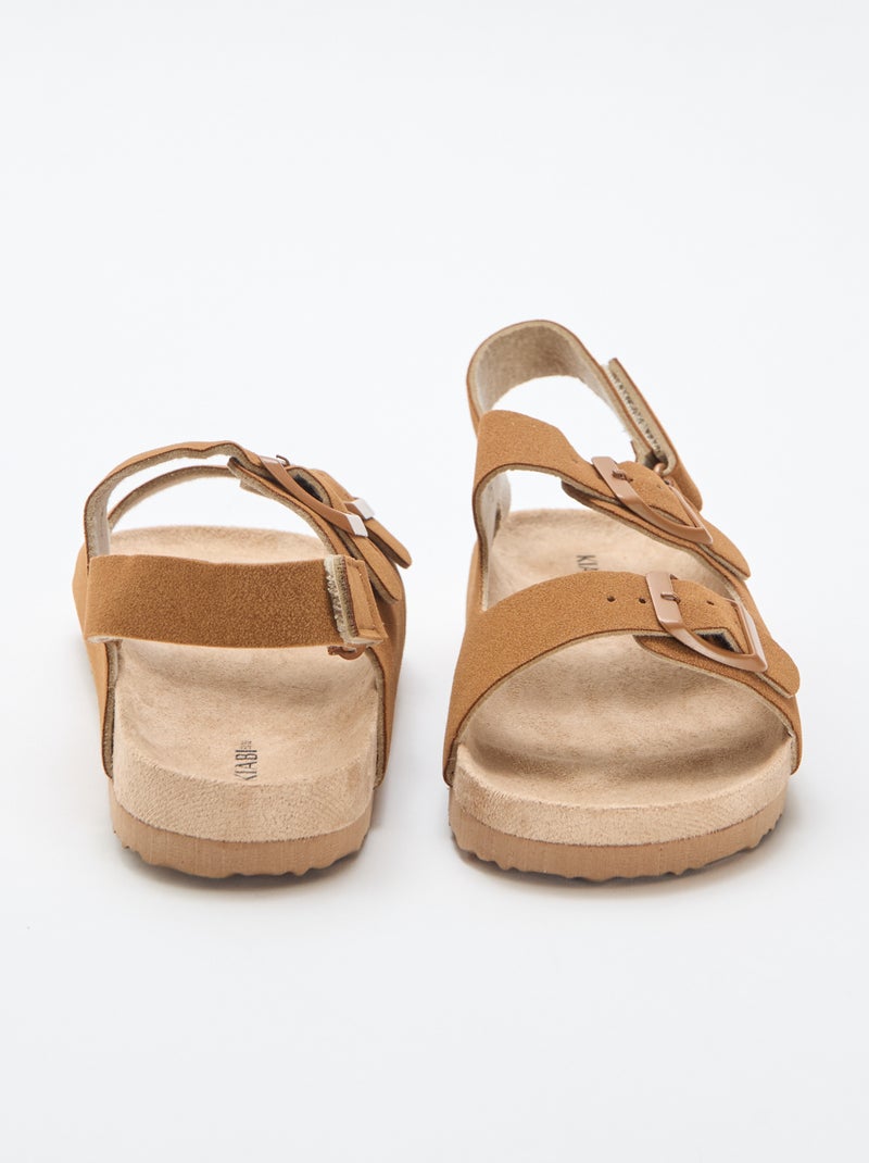 Sandalias efecto ante ajustables Marron - Kiabi