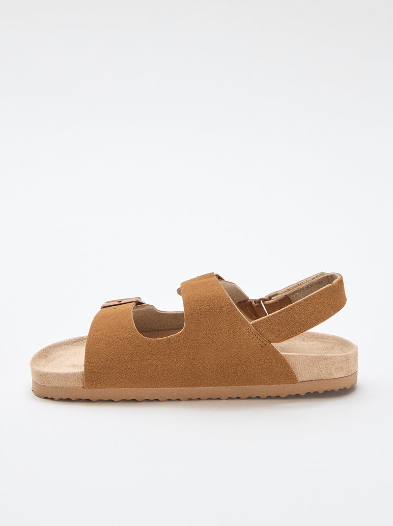 Sandalias efecto ante ajustables Marron - Kiabi