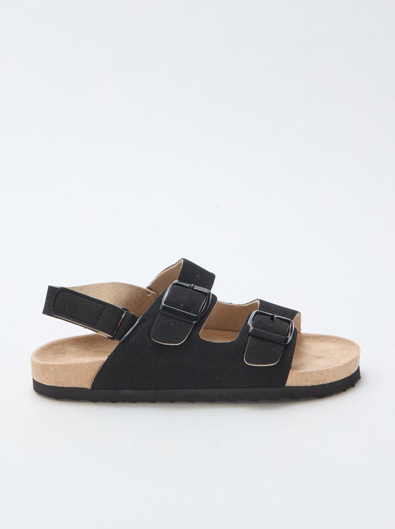 Sandalias efecto ante ajustables Negro - Kiabi