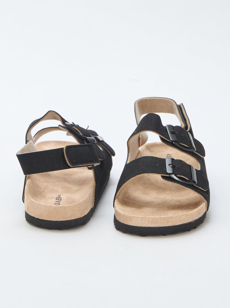 Sandalias efecto ante ajustables Negro - Kiabi