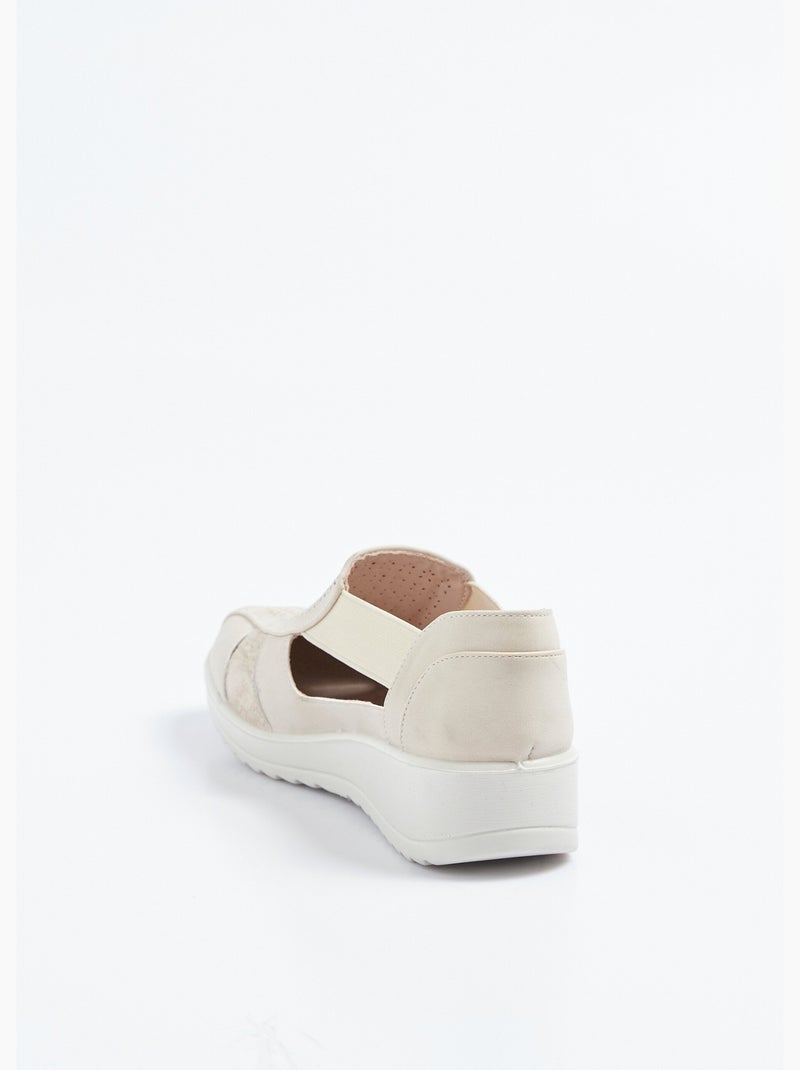Sandalias elásticas de ancho cómodo - Afibel Beige - Kiabi