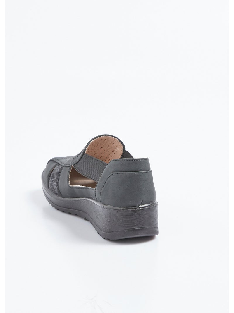 Sandalias elásticas de ancho cómodo - Afibel Negro - Kiabi