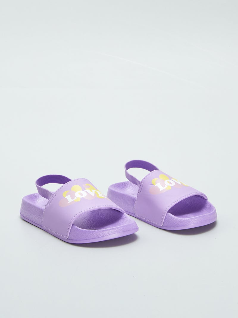 Sandalias estampadas con tira elástica PURPURA - Kiabi