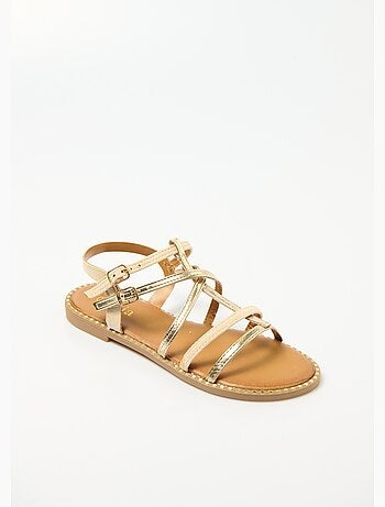 Sandalias gladiadoras de dos materiales con tiras - AFIBEL