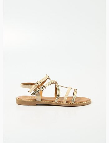 Sandalias gladiadoras de dos materiales con tiras - AFIBEL