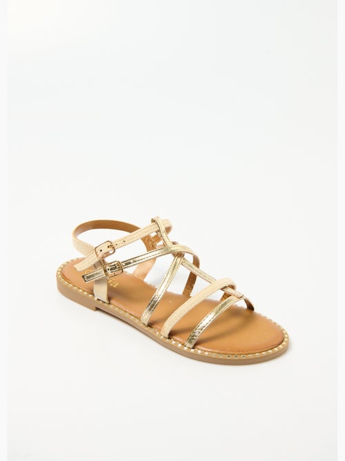 Sandalias gladiadoras de dos materiales con tiras - AFIBEL - Kiabi