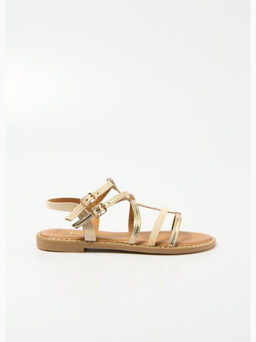 Sandalias gladiadoras de dos materiales con tiras - AFIBEL - Kiabi