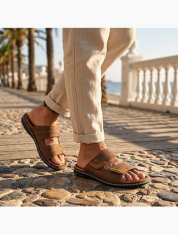 Sandalias hombre confort doble velcro suela memoria de forma OZABI