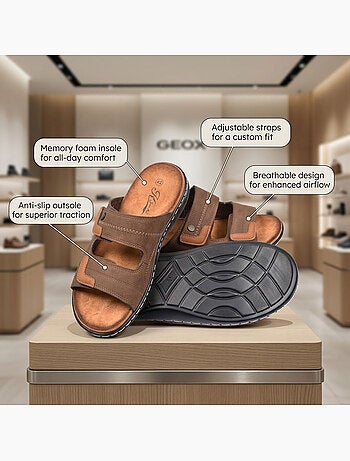 Sandalias hombre confort doble velcro suela memoria de forma OZABI