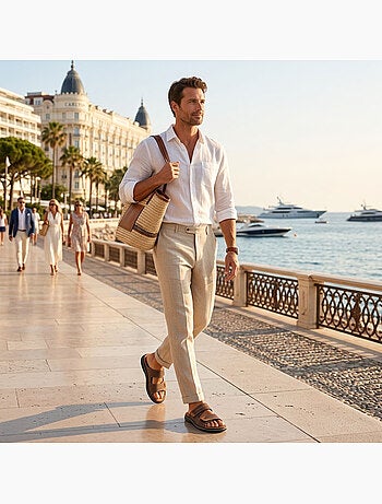 Sandalias hombre confort doble velcro suela memoria de forma OZABI