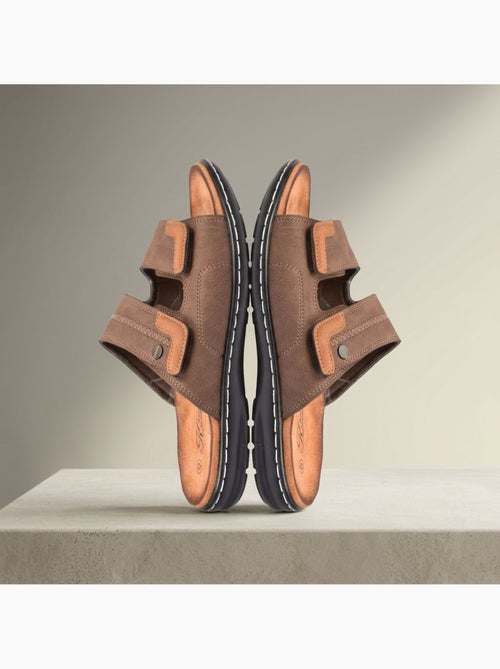 Sandalias hombre confort doble velcro suela memoria de forma OZABI - Kiabi