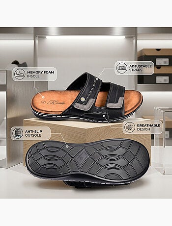 Sandalias hombre confort doble velcro suela memoria de forma OZABI