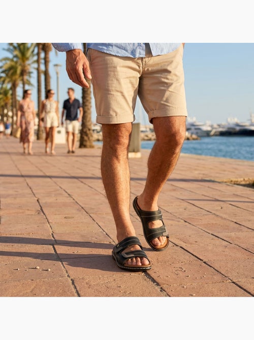 Sandalias hombre confort doble velcro suela memoria de forma OZABI - Kiabi