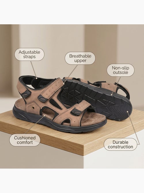 Sandalias hombre confort marcha regulables suela antideslizante OZABI - Kiabi