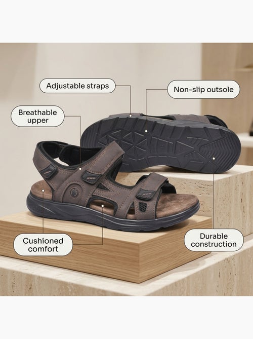 Sandalias hombre confort marcha regulables suela antideslizante OZABI - Kiabi