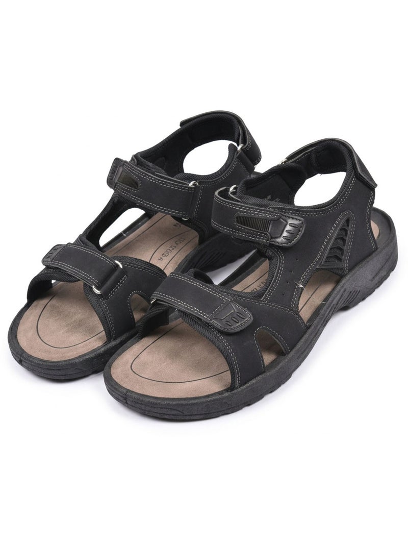 Sandalias hombre confort marcha regulables suela antideslizante OZABI Negro - Kiabi