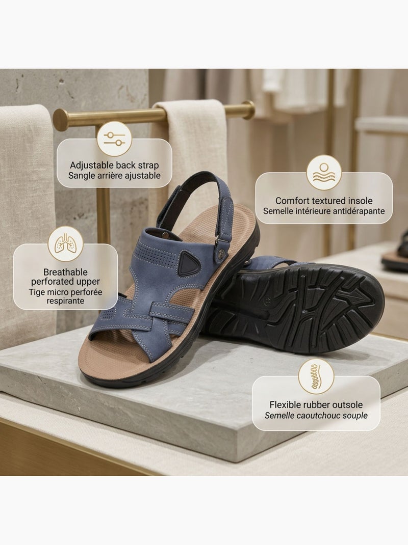 Sandalias Hombre Confort Suela Flexible Antideslizante OZABI Azul - Kiabi