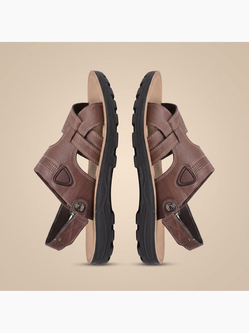 Sandalias Hombre Confort Suela Flexible Antideslizante OZABI Marrón glaseado - Kiabi