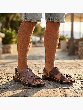 Sandalias Hombre Confort Suela Suave Antideslizantes Velcro OZABI