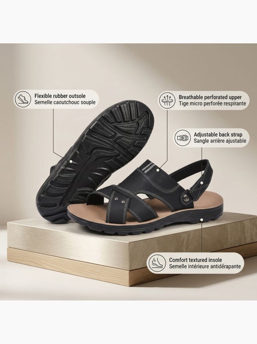 Sandalias Hombre Confort Suela Suave Antideslizantes Velcro OZABI - Kiabi Sandalias Hombre Confort Suela Suave Antideslizantes Velcro OZABI - Kiabi