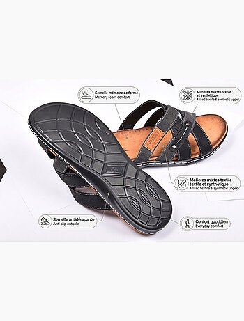 Sandalias hombre correas cruzadas OZABI confort memoria de forma