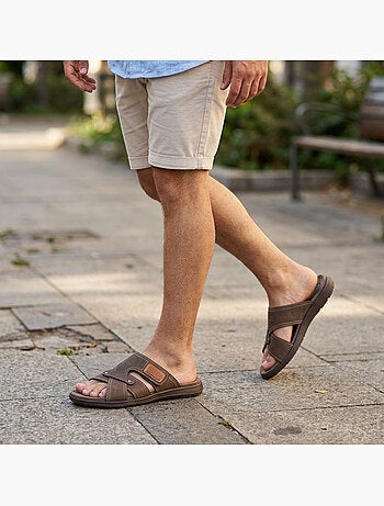 Sandalias hombre cruzadas confort velcro verano OZABI(Caracteres: 57)