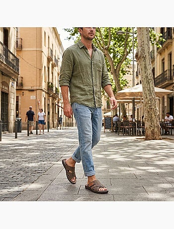 Sandalias hombre cruzadas confort velcro verano OZABI(Caracteres: 57)