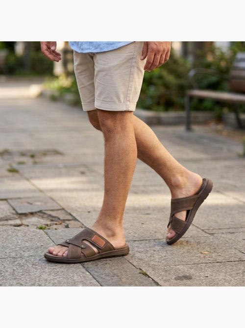 Sandalias hombre cruzadas confort velcro verano OZABI(Caracteres: 57) - Kiabi