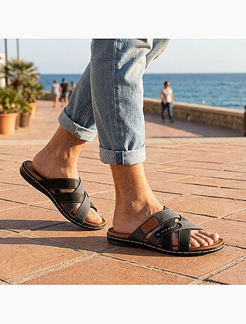 Sandalias hombre tiras cruzadas comfort memoria de forma OZABI