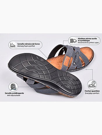 Sandalias hombre tiras cruzadas comfort memoria de forma OZABI