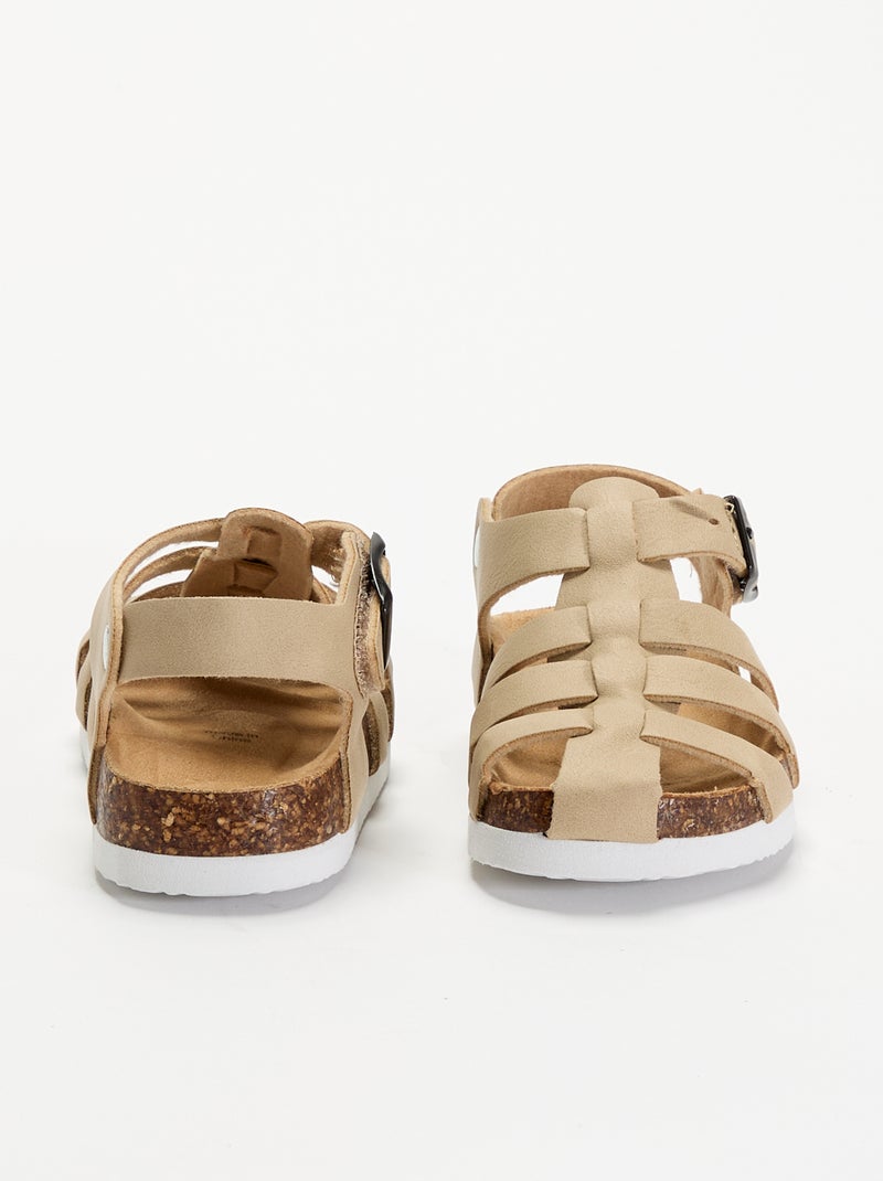 Sandalias lisas con hebillas Beige - Kiabi