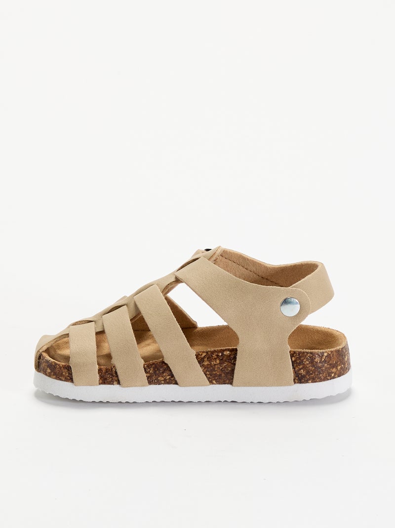 Sandalias lisas con hebillas Beige - Kiabi