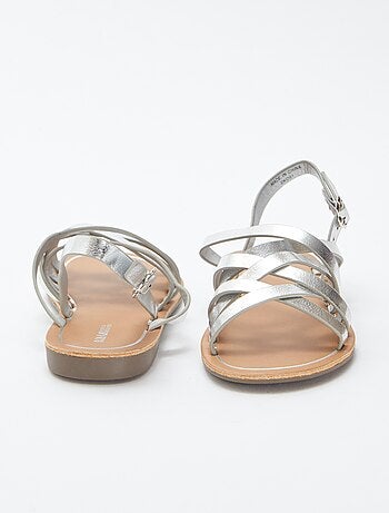 Sandalias lisas multitiras