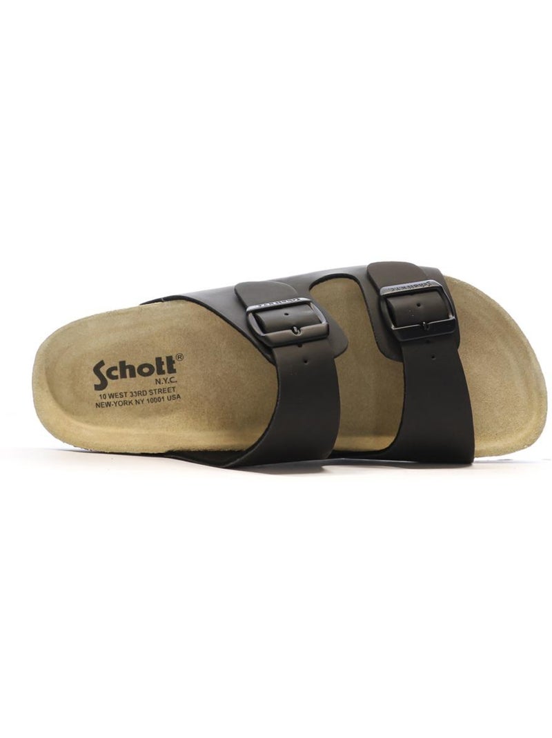 Sandalias Lisas para Hombre Schott Negro - Kiabi