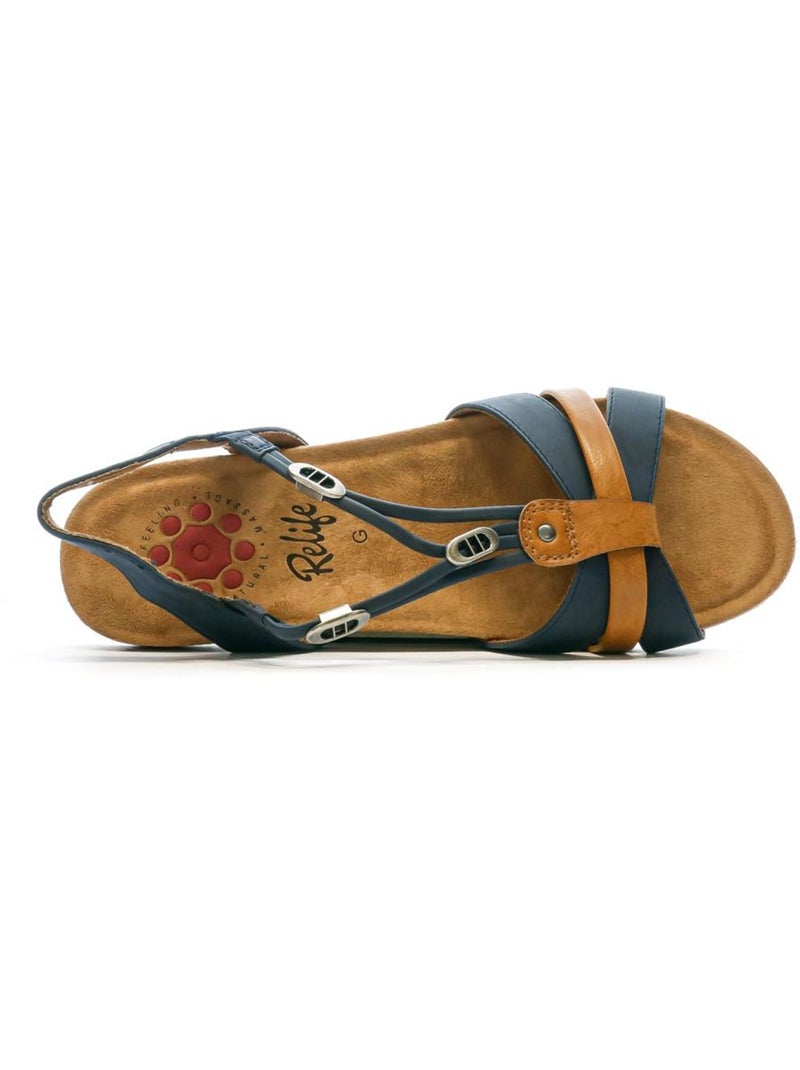 Sandalias marinas relife para mujer Azul marino - Kiabi