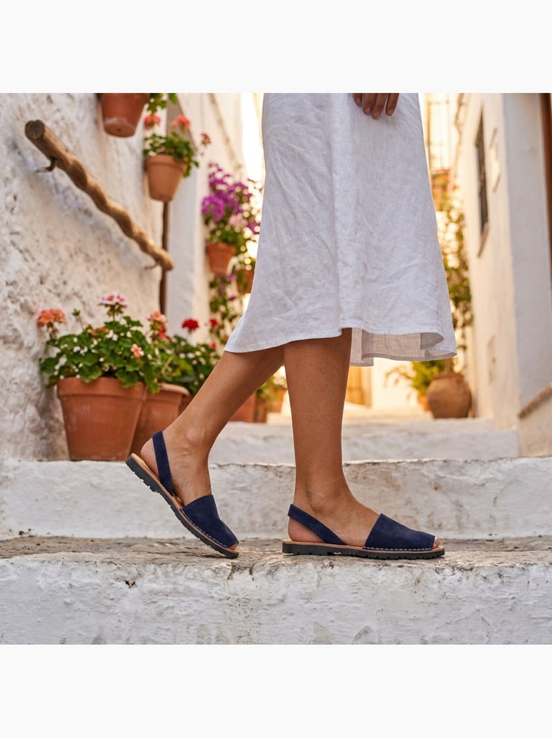 Sandalias Menorquinas Cuero Auténtico OZABI España Azul marino - Kiabi