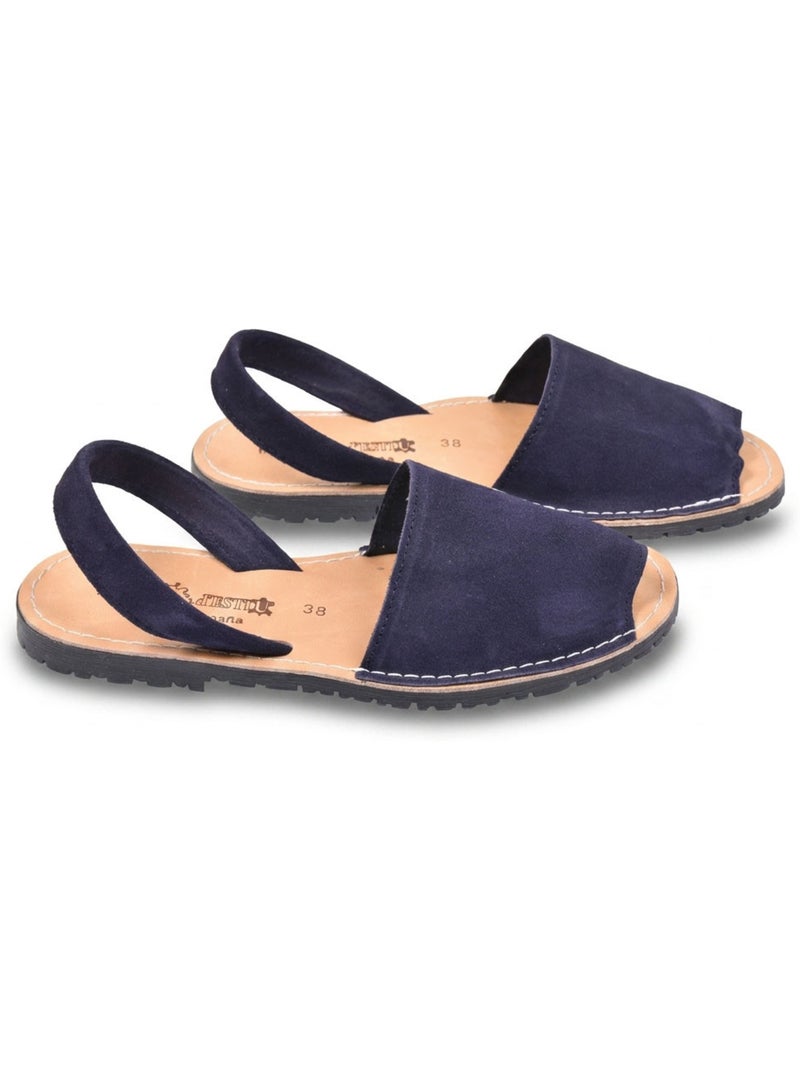 Sandalias Menorquinas Cuero Auténtico OZABI España Azul marino - Kiabi