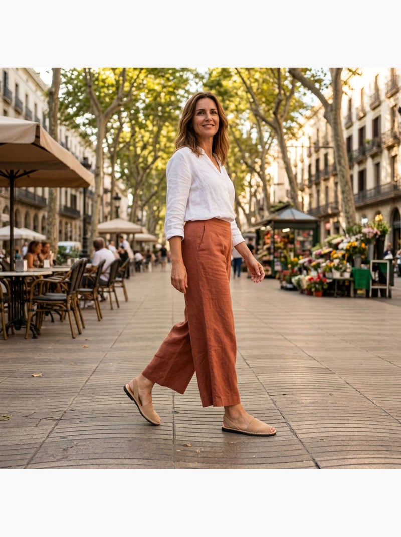 Sandalias Menorquinas Cuero Genuino España OZABI Taupe - Kiabi