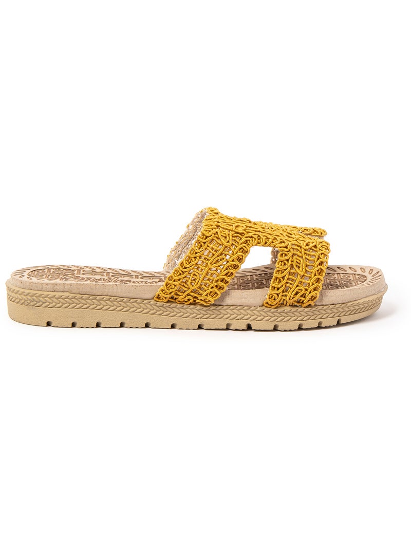 Sandalias mujer Brasileras suela goma Amarillo - Kiabi